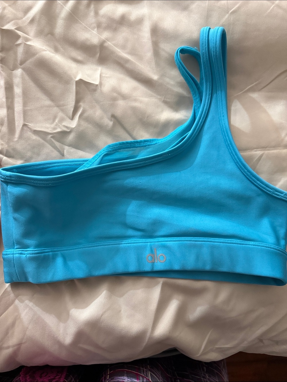 ALO Yoga One-Shoulder Bikini Top - Bright Turquoise
